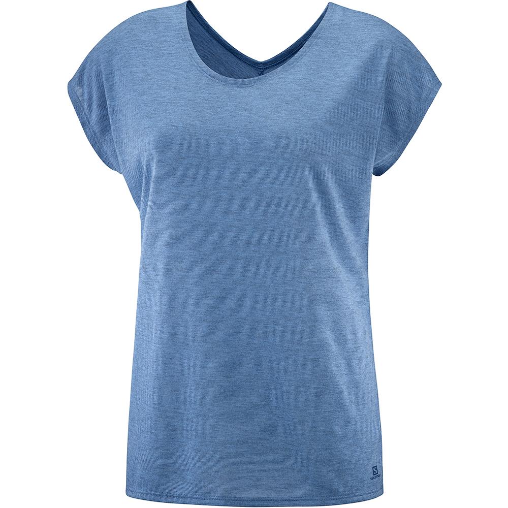 Salomon Israel COMET SS W - Womens T shirts - Blue (UKRV-29513)